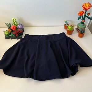 Navy Blue Flared Skater Skirt